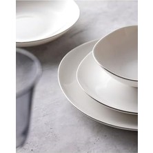 Defne Store Bormio 6 Kişilik 24 Parça Yemek Takımı Beyaz-Silver