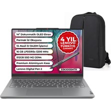 Lenovo Ideapad 5 Slim 2 In 1 Intel Core I5-13420H 16GB 512GB SSD Windows 11 Pro 14" Wuxga OLED 83KX005MTR Taşınabilir Bilgisayar Snertech Çanta