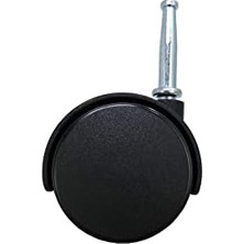 Defne Store 9406 Ofis Sandalyesi Tekerleği, Frenli Çift Tekerlek, 5 Cm, 8 mm Şaft Çapı, 34 kg Taşıma Kapasitesi, 2'li Paket, Siyah