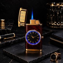 Kesene Premium Saat Tasarım Jet Alevli Metal Çakmak şarjlı Lüks Çakmak Özel Prestij Hediye dolu Gönderim kw