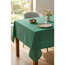 United Colors Of Benetton BE-28456-GR  %100 Pamuk Yeşil Çizgili 150*200 cm Masa Örtüsü
