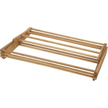 Defne Store Essentials Bambu Katlanır Elbise Kurutma Rafı, Lüks Çamaşır Rafı, 11 Dübelli, Çevre Dostu, Sağlam Çerçeve, Düz Kurutma Rafı