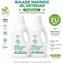 The Elite Home Organik ve Vegan Sertifikalı Kokusuz Bulaşık Makinesi Jel Deterjanı 825 ml*2 adet Güçlü Temizlik