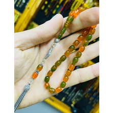 Sıkma Kehribar Tesbih ( Gümüş Püsküllü )