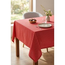United Colors Of Benetton BE-28456-RD  %100 Pamuk Kırmızı Çizgili 150*200 cm Masa Örtüsü