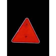Opersan Kırmızı Üçgen Plastik Reflektör Arka Zemin Beyaz 14X17 Cm-Kedi Gözü
