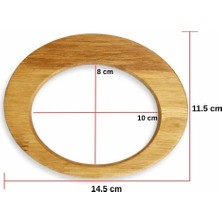 İğne İzi 14.5X11.5 cm Ahşap Çanta Sapı Bej Elips – Ahşap Çanta Kulpu 2 Adet - Örgü, Makrome ve El Yapımı Çanta Sapı