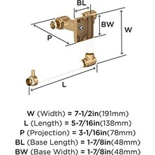 Defne Store Glacio Şeffaf/şampanya Bronz 5-7/16 Inç (138 Mm) Uzunluk Havlu Halkası