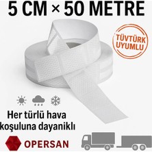 Opersan Parçalı Beyaz Renk Şerit Reflektif Reflektör Bant 50 Metre X5 cm