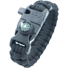 Kordak Pusulalı Siyah Paracord Bileklik M3 - Hayatta Kalma Bilekliği