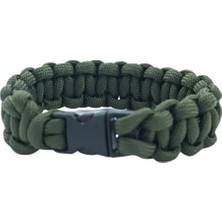 Kordak Klipsli Haki Paracord Bileklik – Düz M2 - Hayatta Kalma Bilekliği