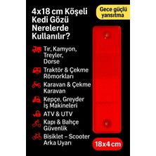 Opersan 4X18 cm Plastik Köşeli Kedi Gözü Tekli