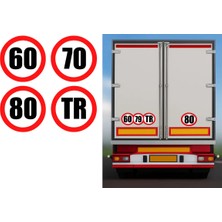 Opersan Hız Limit Etiketleri Seti 60,70,80,tr Reflektif Araç Stickeri (Ø 100 Mm)