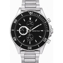 Swiss Plus Erkek Kol Saati - Essential Collection - Model-7 ST3504AGS Luxury Black/silver