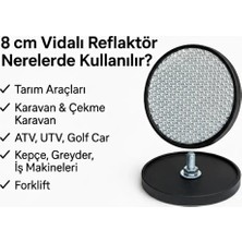 Opersan Yuvarlak Vidalı Beyaz Kedi Gözü (Ø 8 Cm) Reflektör (Tekli) Arkası Siyah