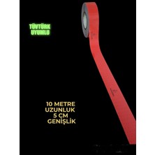 Opersan 10 Metre Kırmızı Reflektör Şerit Bant (10 Metre Uzunluk 5 cm Genişlik)