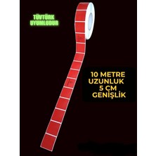 Opersan 10 Metre Kırmızı Parçalı Reflektör Şerit Bant-Yüksek Yansıtıcılı Uyarı Bandı