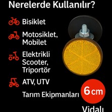 Opersan 60 mm Plastik Tekli Vidalı Sarı Renk Kedi Gözü Reflektör