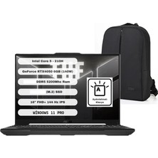 Asus tuf Gaming FX607VU Intel Core 5 210H 32GB 1tb SSD RTX4050 140W W11 Pro 16" Snertech Çanta