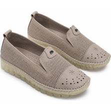 Patron Shoes Hakiki Deri Ortopedik Taban Günlük Kadın Ayakkabı Rahat Kaymaz Tabanlı Casual Ayakkabı