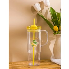 Lcw Home Renksiz Limon Baskılı Pipetli Bardak 1200 ml