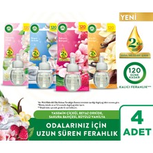Air Wick Elektrikli Oda Kokusu Yedek Yasemin Çiçeği + Beyaz Orkide + Sakura Bahçesi + Vanilya Büyüsü, 4x19ml