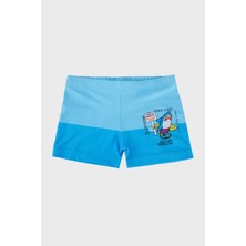 Slipstop Blujaw Desenli Lastikli Bel Boxer Mayo Short Erkek Çocuk Mayo Short SR2632100001