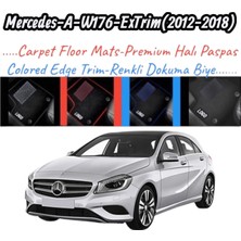 Gian Fabio Falleri Lacasa Mercedes A-W176(2012-2018)UYUMLU Renkli Kenar-Silikon Topukluklu Velur Halı Paspas