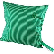 United Colors Of Benetton Benetton 100% Pamuk 45*45 cm Çizgili Kırlent Dolu Yeşil Çizgili