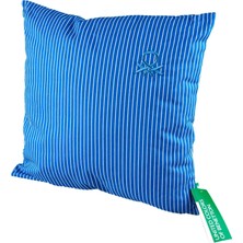 United Colors Of Benetton Benetton 100% Pamuk 45*45 cm Çizgili Kırlent Dolu Mavi Çizgili