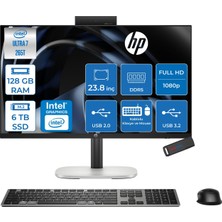 Hp Prostudio 4 G1I Intel Core Ultra 7 265T 5ghz 128GB Ddr5 6tb SSD Intel Aı Boost Windows 11 Pro 23.8" Fhd (1920 x 1080) IPS %99 Srgb All In One Bilgisayar WBY6U9ETP53 + Zetta Flash Bellek