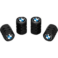 Bmw Logo Baskılı Universal Sibop Kapağı Seti - Siyah (4 Adet)