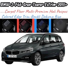 Gian Fabio Falleri Lacasa BMW-2-F46-GRAN-TOURER-EXTRIM(2015 ve Sonrası)Uyumlu Renkli Kenar-Silikon Topukluklu Velur Halı Paspas