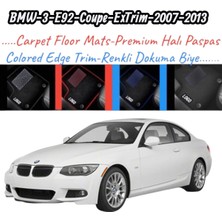 Gian Fabio Falleri Lacasa Bmw 3-E92-COUPE-EXTRIM(2007-2013)UYUMLU Renkli Kenar-Silikon Topukluklu Velur Halı Paspas