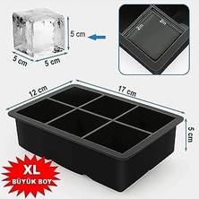 Defne Store Toptan Kare Buzluk Silikon 6 Bölmeli Buz Kalıbı 5cm Dev Buz Küpleri - Sunum Buz Küpü Çok Renkli Viski Buzu