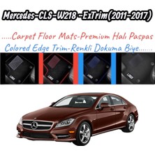 Gian Fabio Falleri Lacasa MERCEDES-CLS-W218-EXTRIM(2011-2017)UYUMLU Renkli Kenar-Silikon Topukluklu Velur Halı Paspas