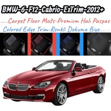 Gian Fabio Falleri Lacasa Bmw 6-F12-CABRIO-EXTRIM(2012 ve Sonrası)Uyumlu Renkli Kenar-Silikon Topukluklu Velur Halı Paspas