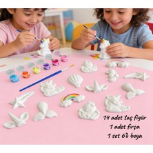 Loyameri Kidsshop 14 Adet Taş Boyama Etkinliği- Doğum Günü Hediyelik- Workshop- Aktivite