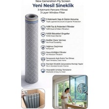 Empressco Yenilikçi 180X50CM Rulo Sineklik, Toz Polen Filtresi, 3 Katmanlı Pencere Filtreli