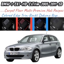 Gian Fabio Falleri Lacasa Bmw 1 E87-HB-EXTRIM(2005-2011)UYUMLU Renkli Kenar-Silikon Topukluklu Velur Halı Paspas