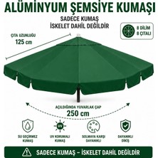 Şemsiyecim Alüminyum Şemsiye Kumaşı 250 cm Çap 125 cm Çıta Uyumlu 8 Çıtalı