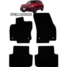 Gian Fabio Falleri Lacasa Vw Tiguan (2016-2024) Uyumlu Renkli Biye-Silikon Topukluklu Premium Velur Halı Paspas