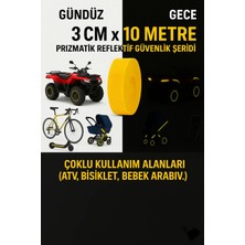 Opersan 3 cm Genişlik 10 Metre Uzunluk-Dekoratif Amaçlı-Yüksek Görünürlük -Prizmatik Sarı Reflektif Bant
