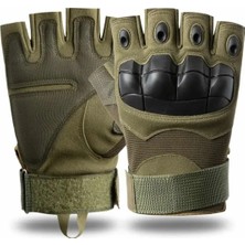 Kordak Haki Kısa Kemikli Taktik Eldiven - Yarım Parmak Tactical Eldiven
