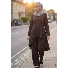 Zerogaprise Kadın Tesettür Asimetrik Tunik Pantolon Takım