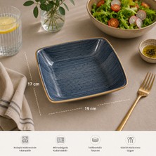 Bonnami Dusk Moove Serisi Antrasit Dokulu Çukur Tabak 19 cm - Modern Geometrik Formlu Sunum Tabağı