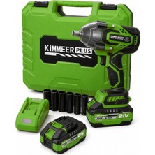 Kimmeer Plus 1000NM Kömürsüz Motor Şarjlı Somun Sökme Vidalama Cırcırlı 10 Pilli