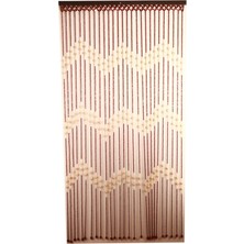 Empressco Ahşap Kapı Perdesi 27 Sıra 90X180 cm Kapı Boncuğu 6mm Sineklik