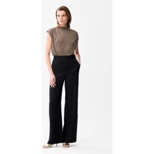 adL Rayon Cepli Bol Paça Pantolon Siyah 15344739003