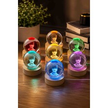 Wolawood Gazi Mustafa Kemal Atatürk Temalı 3D Kristal Cam Küre Lamba & Renk Değiştiren Rgb LED Işıklı, Ahşap Tabanlı Premium Dekoratif Gece Lambası Kar Küresi Masaüstü Ev Ofis Hediyelik Koleksiyonluk Set